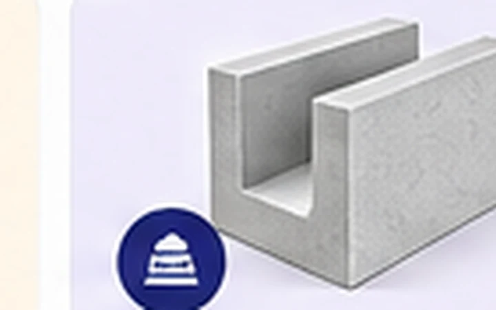 BAUBLOCK U-TEC U-Schalen aus Porenbeton für Öffnungen und bewehrte Details.